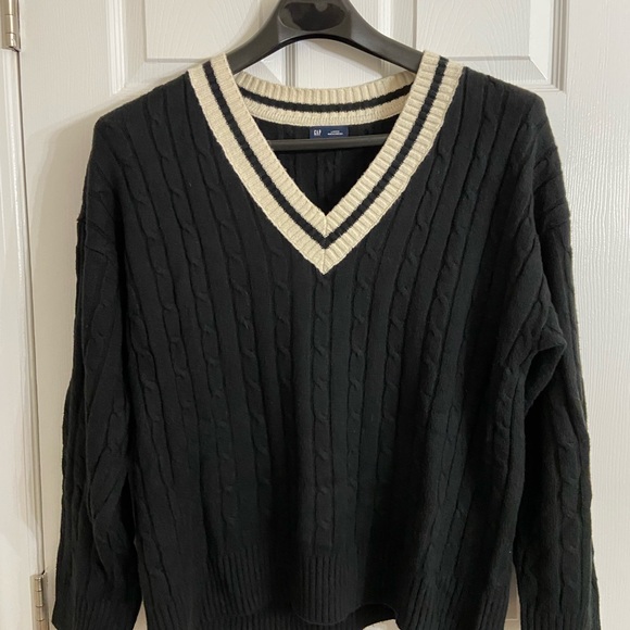 Gap CashSoft Varsity Cable-Knit Sweater ladies large - Picture 4 of 7